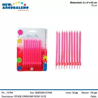 Foto articolo dell\'articolo 10 PZ CANDELINA CLASSICA ROSA H 15 CM PRT402
