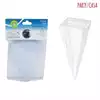 Foto articolo dell\'articolo 10 PZ CONO TRASPARENTE IN PVC 5X5X13 CM PRT593 
