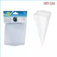 Foto articolo dell\'articolo 10 PZ CONO TRASPARENTE IN PVC 5X5X13 CM PRT593 