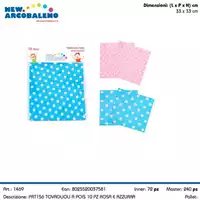 Foto articolo dell\'articolo 10 PZ TOVAGLIOLI POIS ROSA/AZZURRO 33X33 CM PRT156 