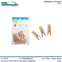 Foto articolo dell\'articolo 20 PZ MOLLETTINA FERMACARTE IN LEGNO H 3,5 CM PRT377 