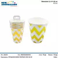 Foto articolo dell\'articolo 6 PZ BICCHIERE FANTASIA ORO H 8,5 CM PRT662 