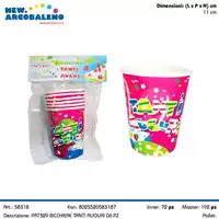 Foto articolo dell\'articolo 6 PZ BICCHIERE TANTI AUGURI H 11 CM PRT329 