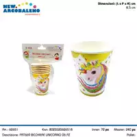 Foto articolo dell\'articolo 6 PZ BICCHIERI UNICORNO H 8,5 CM PRT669 