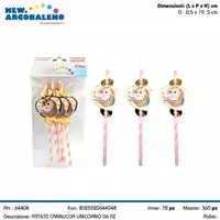 Foto articolo dell\'articolo 6 PZ CANNUCCIA UNICORNO 0,5 CM X 19,5 CM PRT670 