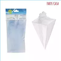 Foto articolo dell\'articolo 6 PZ CONO TRASPARENTE IN PVC 4X4X15 CM PRT597