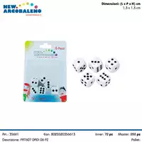 Foto articolo dell\'articolo 6 PZ DADI DA GIOCO 1,3X1,3 CM PRT607  