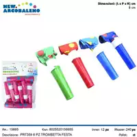 Foto articolo dell\'articolo 6 PZ TROMBETTA FESTA H 8 CM PRT359 