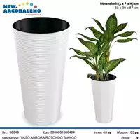 Foto articolo dell\'articolo AO00010 VASO AURORA ALTO ROTONDO 30X57H CM BIANCO