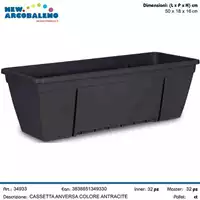 Foto articolo dell\'articolo BE54005 CASSETTA ANVERSA CON GANCI 50 CM ANTRACITE