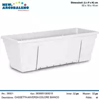 Foto articolo dell\'articolo BE54011 CASSETTA ANVERSA CON GANCI 50 CM BIANCO