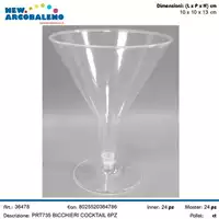 Foto articolo dell\'articolo BICCHIERE COCKTAIL TRASPARENTE 6 PZ PRT735 