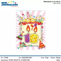 Foto articolo dell\'articolo BIGLIETTO 18 ANNI ROSA 17X12 CM PRT621 