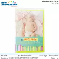 Foto articolo dell\'articolo BIGLIETTO BIMBO-BIMBA MISTI 17X12 CM LR1281013 