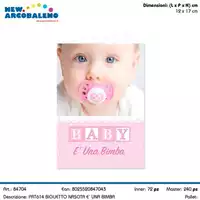 Foto articolo dell\'articolo BIGLIETTO NASCITA E' UNA BIMBA 17X12 CM PRT614 