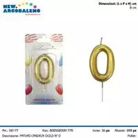 Foto articolo dell\'articolo CANDELA GOLD N°0 H 8 CM PRT690 