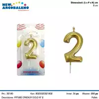 Foto articolo dell\'articolo CANDELA GOLD N°2 H 8 CM PRT682 
