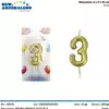 Foto articolo dell\'articolo CANDELA GOLD N°3 H 8 CM PRT683 