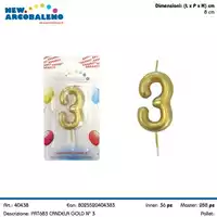 Foto articolo dell\'articolo CANDELA GOLD N°3 H 8 CM PRT683 