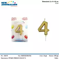 Foto articolo dell\'articolo CANDELA GOLD N°4 H 8 CM PRT684 