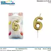 Foto articolo dell\'articolo CANDELA GOLD N°6 H 8 CM PRT686 