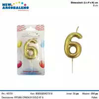 Foto articolo dell\'articolo CANDELA GOLD N°6 H 8 CM PRT686 
