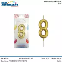 Foto articolo dell\'articolo CANDELA GOLD N°8 H 8 CM PRT688 