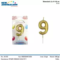 Foto articolo dell\'articolo CANDELA GOLD N°9 H 8 CM PRT689 