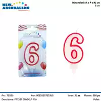 Foto articolo dell\'articolo CANDELA N°6 H 8 CM PRT539 