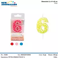 Foto articolo dell\'articolo CANDELA POIS N°6 H 8 CM PRT706 