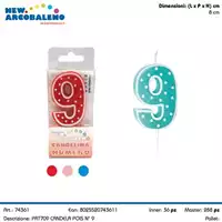 Foto articolo dell\'articolo CANDELA POIS N°9 H 8 CM PRT709 