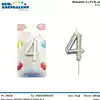 Foto articolo dell\'articolo CANDELA SILVER N°4 H 8 CM PRT694 