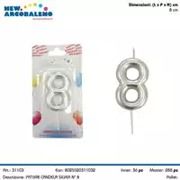 Foto articolo dell\'articolo CANDELA SILVER N°8 H 8 CM PRT698 