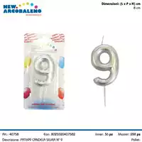 Foto articolo dell\'articolo CANDELA SILVER N°9 H 8 CM PRT699 