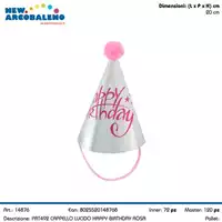Foto articolo dell\'articolo CAPPELLO HAPPY BIRTHDAY ROSA H 20 CM PRT492 