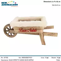 Foto articolo dell\'articolo CARRETTO LEGNO BUON NATALE VSL43 
