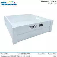 Foto articolo dell\'articolo CASSETTA LEGNO BIANCA WOOD BOX 32X32X9 CM VSL10 