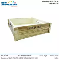 Foto articolo dell\'articolo CASSETTA LEGNO NATURALE WOOD BOX 32X32X9 CM VSL09 