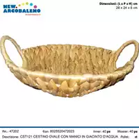 Foto articolo dell\'articolo CESTINO OVALE CON MANICI IN GIACINTO D'ACQUA 28X24X6 CM CST121 