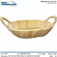 Foto articolo dell\'articolo CESTINO OVALE IN GIACINTO D'ACQUA 30X23X7 CM CST124 