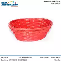 Foto articolo dell\'articolo CESTINO OVALE ROSSO 23X16X8 CM CPN11 