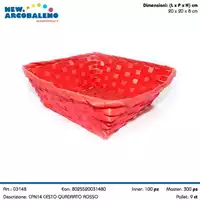 Foto articolo dell\'articolo CESTINO QUADRATO ROSSO 20X20X8 CM CPN14 