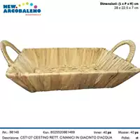 Foto articolo dell\'articolo CESTINO RETTANGOLARE CON MANICI IN GIACINTO D'ACQUA 28X22,5X7 CM CST127 