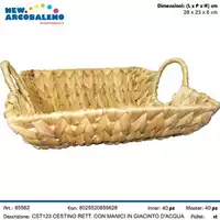 Foto articolo dell\'articolo CESTINO RETTANGOLARE CON MANICI IN GIACINTO D'ACQUA 28X23X6 CM CST123 