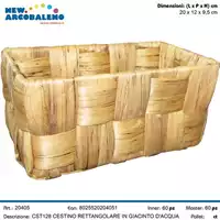 Foto articolo dell\'articolo CESTINO RETTANGOLARE IN GIACINTO D'ACQUA 20X12X9,5 CM CST128 