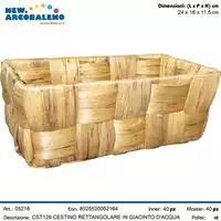 Foto articolo dell\'articolo CESTINO RETTANGOLARE IN GIACINTO D'ACQUA 24X16X11,5 CM CST129 