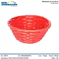 Foto articolo dell\'articolo CESTINO ROTONDO ROSSO 20X20X8 CM CPN10 