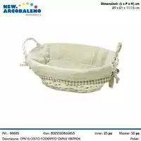 Foto articolo dell\'articolo CESTO FODERATO OVALE BIANCO CPN16 