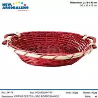 Foto articolo dell\'articolo CESTO LUSSO BORDO BIANCO 50X36X13 CM CNT305 