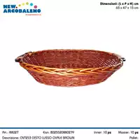 Foto articolo dell\'articolo CESTO LUSSO MARRONE VIMINI PIENO 63X47X15 CM CNT253 